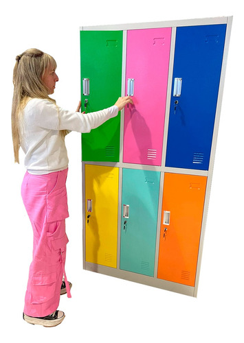 Locker Casillero Metalico Multicolor X 6