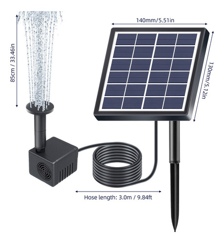 Fuente, Estanque, Piscina Solar, Piscina, Pájaro, 5 W, Para
