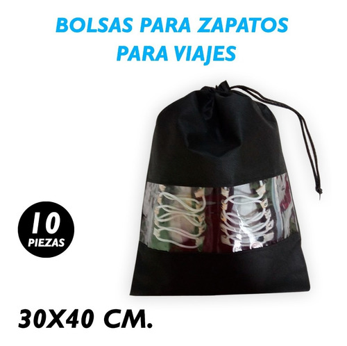 Imagen 2 de 2 de Bolsa De Viaje Para Zapatos, Cubre Polvo, 10 Pz. De 30x40 Cm