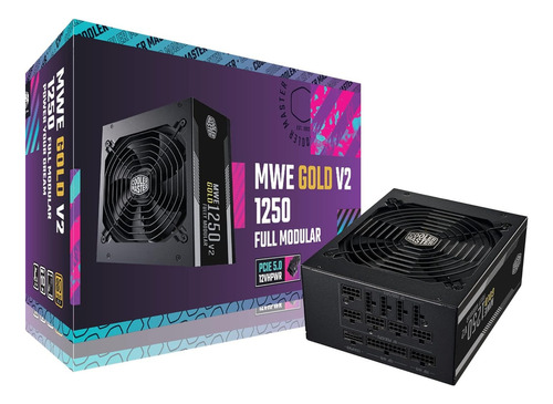 Fuente Cooler Master Mwe Gold V2 1250w Full Modular Atx 3.0 Color Negro