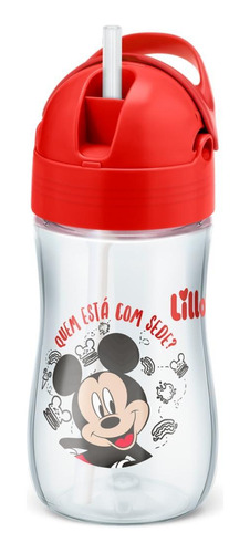 Copo Evolution Disney Mickey Mouse Com Canudo 300ml - Lillo