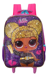 Mochila Escolar Rodinhas Lol Surprise Fashion Luxcel Meninas