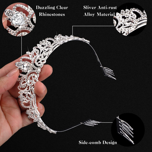 Diadema De Niñas Wavyknot 4 Coronas De Tiara De Cristal Para