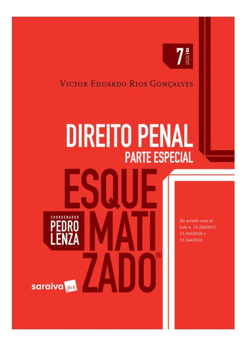 Direito Penal Esquematizado Parte Especial, De Victor Eduardo Rios Gonçalves. Editora Saraiva Em Português