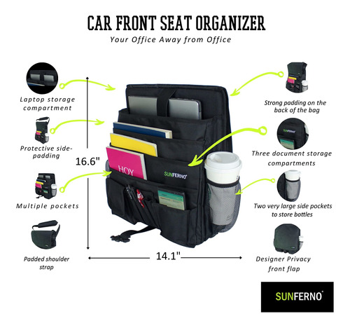 Sunferno Organizador Asiento Delantero Vehiculo Elegante