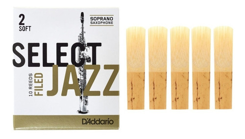 Kit 5 Palhetas Select Jazz - Filed - Sax Soprano 2 Soft