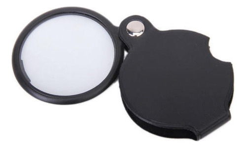 Lupa De Lente Redonda De Bolsillo Compacto 5x Lupa Negra