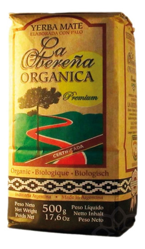 Yerba Mate Orgánica La Obereña 1/2 Kg - Envase Económico