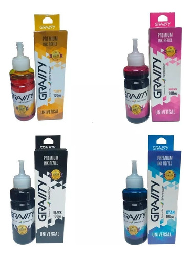 Pack 4 Tintas Premium 400 Ml Cartuchos Sistema Continuo -ins