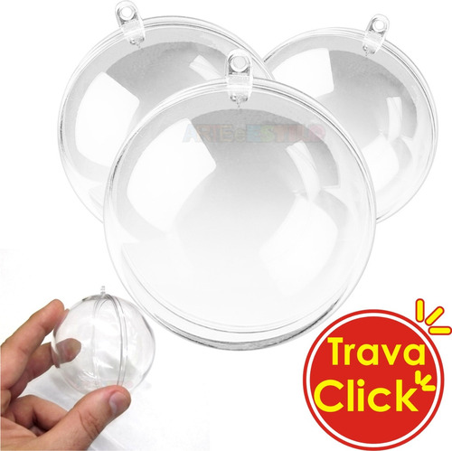 Imagem 1 de 6 de 20 Bolas Esfera De Acrílico 6,5 Cm Transparente Brinde Natal