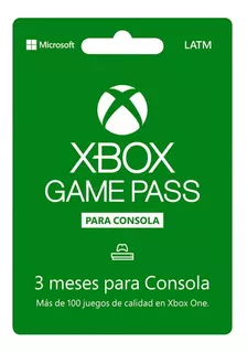 Suscripcion Microsoft Xbox Game Pass Console 3 Meses