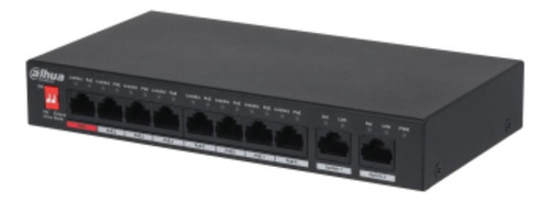 Dahua Switch Poe PFS30108ET 10 Puertos Fast Ethernet 8 Puertos PoE 2 Puertos Uplink  Switching 5.60 Gbps  PoE Inteligente Ideal para Casa Oficina Pequeños Servidores Negro