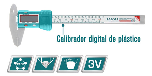 Calibrador Vernier Digital 150mm Total Plastico Tmt331501