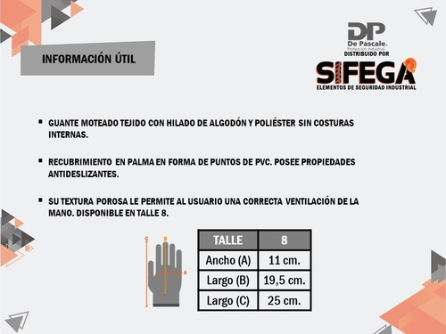 Imagen 4 de 5 de Guante Moteado Una Cara Certificados X 60 Pares