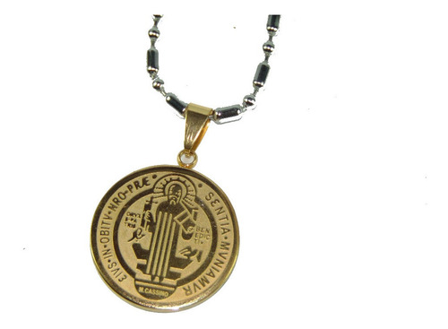 Medalla San Benito Y Collar Acero Inoxidable