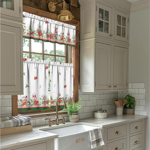 Cortinas Y Adornos De Cocina Navideños Conjunto De 3, Decora