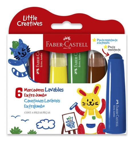 Marcador Extra Jumbo Faber-castell Little Creatives X6 Color Color Multicolor
