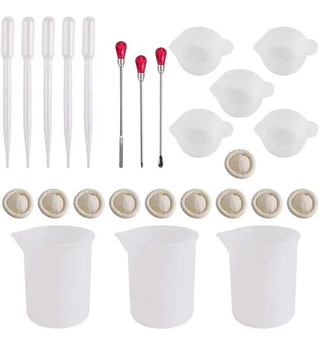 comprar Kit Herramientas Inicio Resina Epoxy Vaso Silicona Pipetas +