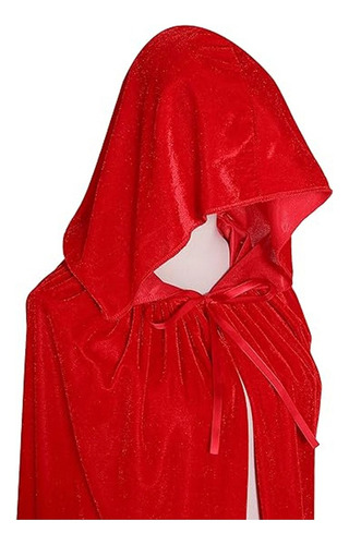 Capa De Terciopelo Capucha Capa Halloween Larga Para Adulto