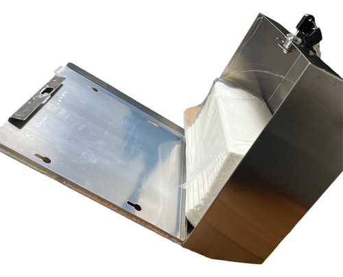 Kit Dispenser Papel Toalha Inox Com Chaves Com Sabão 800ml
