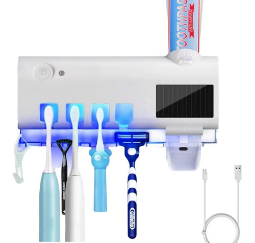 Dispensador Pasta Dental Porta Cepillo Esterilizante Uv