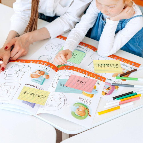 300 Hojas De Fichas De Colores, Tarjetas De Notas Con Líneas