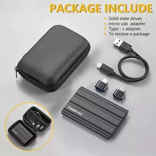 Externo Disco Duro Ssd 2tb 2000gb Sólido Mini Portátil