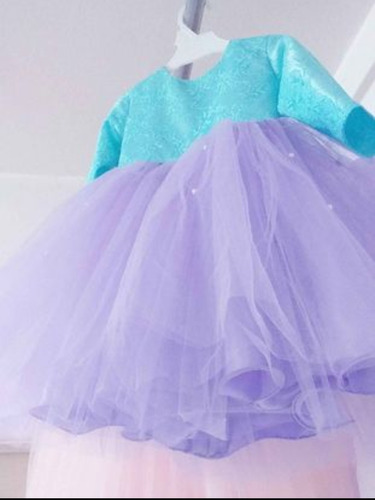 Vestido Nena Fiesta Ariel. Princesa. Manga Larga #8. 10. 12