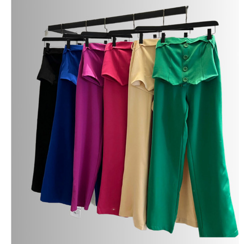 Conjunto Top Tomara Que Caia E Calça Pantalona Lançamento