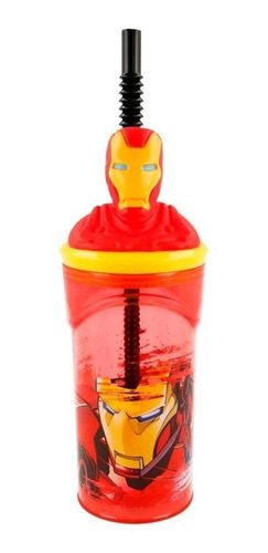 Termo O Vaso 3d De Avengers Iron Man Para Niños 360 Ml