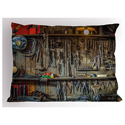 Funda De Almohada Man Cave, Herramientas De Estilo Vint...