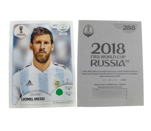 Copa Do Mundo 2018 Figurinha 288 Lionel Messi Para Vender