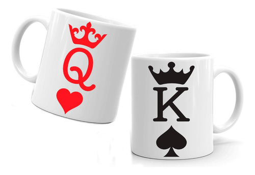 Par Tazon/taza /mug Dúo King And Queen Cartas 