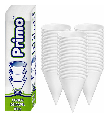 Conos De Papel Para Agua 177ml. Vasos Cónicos 250 Piezas