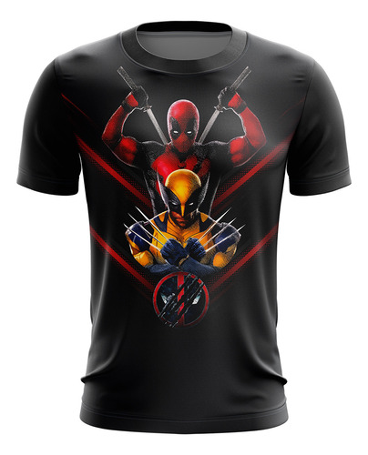 Playera Sublimada Deadpool & Wolverine Black Talla Extra