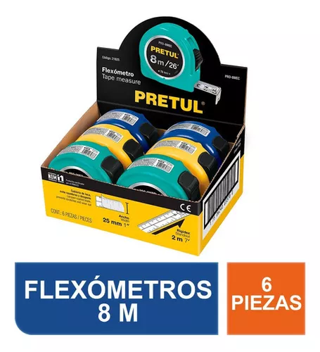 Pretul PRO-8MEC Flexometer 8 m tape 25 mm, display box with 6 pcs