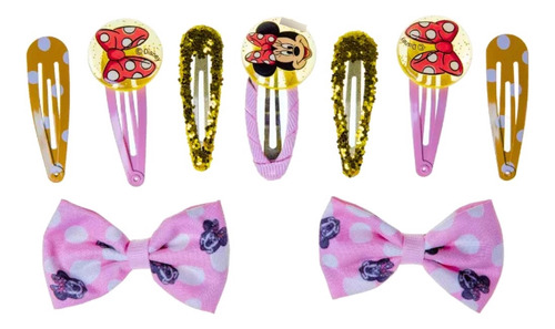 Kit 9 Presilhas Cabelo Glam Coleção Disney Minnie Marco Boni Cor Colorido