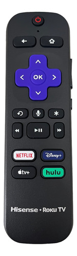 Control Original Hisense Smart Roku Tv Con Micrófono Disney+