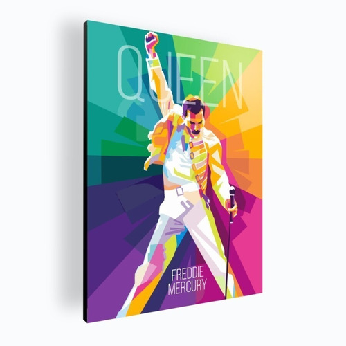 Cuadro Modern Mural Poster Freddie Mercury - Queen 42x60 Mdf