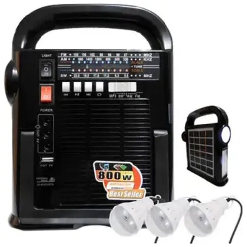 Kit Solar Radio Am/fm Bluetooth Usb-sd + 3 Led Iu-r3351bts