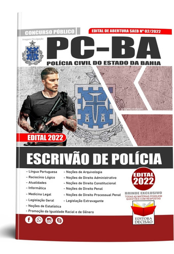 Concurso Pc Bahia Escrivão De Polícia Civil Apostila Atual