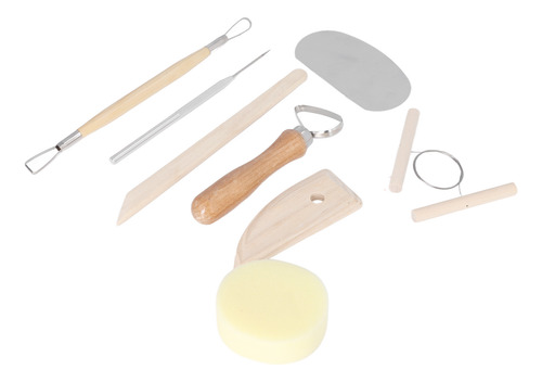 Kit De Herramientas De Cerámica De Madera De Doble Cara, 8 P