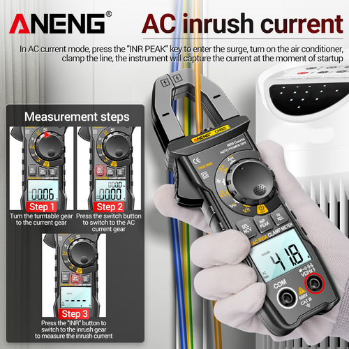 Pinza Amperimétrica Digital Aneng Cm82, 6000 Cuentas True R