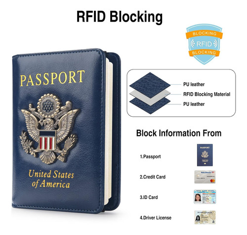 Facath Funda Porta Pasaporte Funda De Viaje Funda Billete...