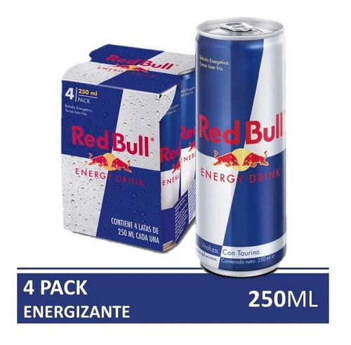 Redbull X 4 Unidades De 250 Ml Cada Una