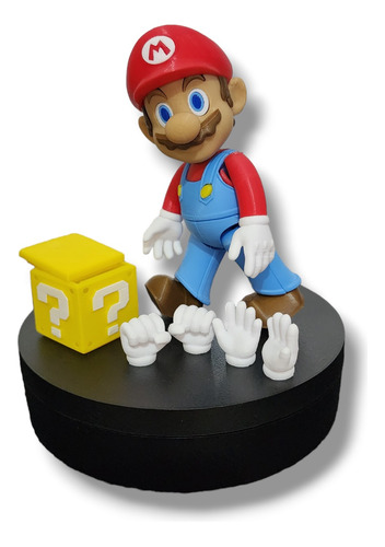 Mario Bros Articulado + Box Con Accesorios