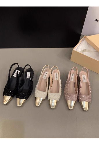 Zapatos De Tweed De Tacón Alto Para Mujer, Punta Puntiaguda,
