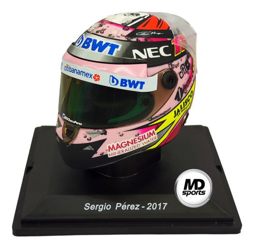 Casco Formula 1 Checo Perez Force India F1 2017 Spark 1:5