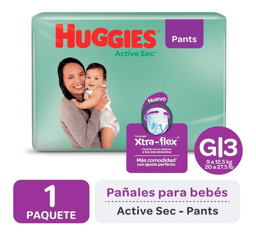 Pañales Huggies Active Sec Baby Pants Ultrapack