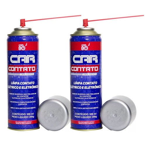 Kit Com 2 Limpa Contato Elétrico Spray Car Contato 300ml